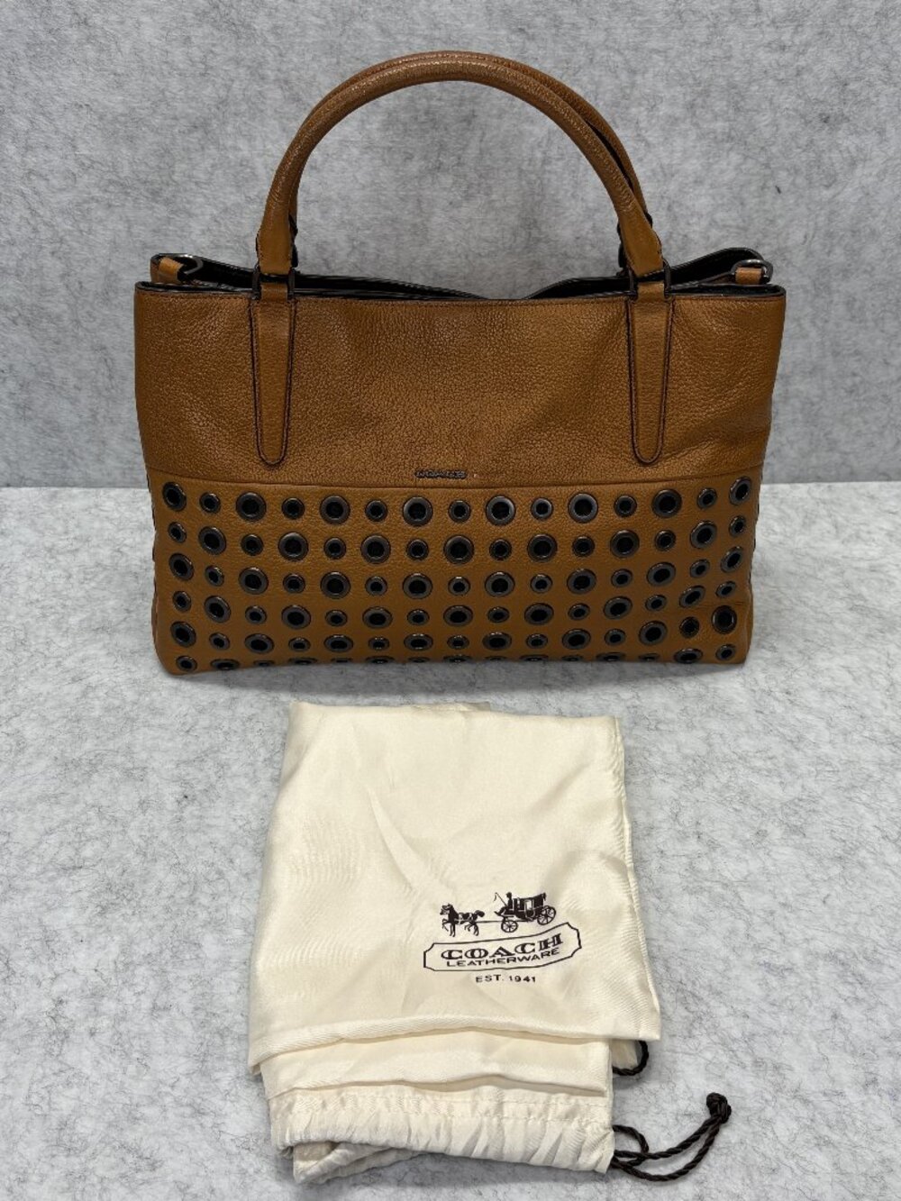 Coach Soft Borough Bag with Gunmetal Grommet Detailing – Style No. 32339